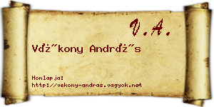 Vékony András névjegykártya