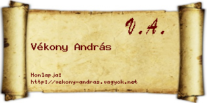 Vékony András névjegykártya